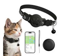 Collare localizzatore GPS gatto senza abbonamento, compatibile con iOS | Tracciatore per gatti compatibile con iOS (Find My/Air-tag). Senza abbonamento, IP67, batteria CR2032