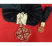 COLLARE + MEDAGLIA DI GALA ORDINE CAVALIERE S. SANTO SEPOLCRO GERUSALEMME CROCE