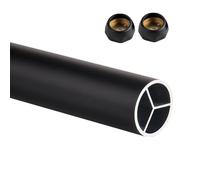 Collare per albero a doppia fessura, Asta Guardaroba in Alluminio Multicolor 50-170cm(Black,60cm/2ft)