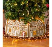 Collare per albero di Natale a LED per la casa di pan di zenzero, base per albero di Natale in PVC, base a LED per albero di Natale, collare per albero di Natale, si illumina come regalo decorativo