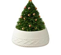Collare per albero di Natale, alternativa alla gonna per albero di fattoria rustica, colore bianco crema, decorazione rustica per la casa per ingresso, uffici, soggiorno, appartamento, sfondi