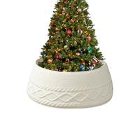 Collare Per Albero Di Natale - Bianco Crema Alternativa Copriradice Stile Rustico Country - Decorazioni Stagionali Rustiche Per Soggiorno Camera Da Letto Ingresso Ufficio