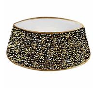 Collare per albero di Natale con paillettes nere, copertura per base e supporto per albero di Natale, 55 x 72 cm, decorazione natalizia per tronco e ornamenti