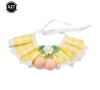 Collare per animali domestici, collare per cani in pizzo con interruttore a farfalla, bavaglini, decorazioni - GIALLO-M-25-30CM
