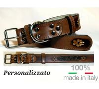 COLLARE PER CANE IN VERO CUOIO DI TORO PERSONALIZZATO REALIZZATO TUTTO A MANO