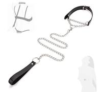 Collare per cani al guinzaglio regolabile in pelle nera con anello d'amore al centro