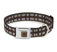 Collare per cani con fibbia per cintura di sicurezza Star Wars Chewbacca Bandolier Bounding Browns Grigio da 30 a 17 cm di larghezza da 1,0 cm