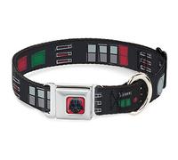 Collare per cani con fibbia per cintura di sicurezza Star Wars Darth Vader Utility Belt Bounding3 nero grigio rosso da 33 a 45,7 cm largo 3,8 cm