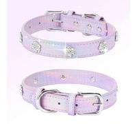 Collare per cani con fiori di strass, stile sfumato e colorato, di lusso e brillante, regolabile L,M,S,XSGeometrico,stampa dappertuttoPoliuretano