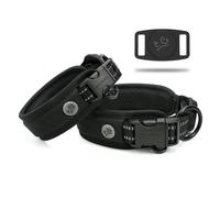 Collare per cani di alta qualità, supporto Apple Airtag, regolabile, resistente, riflettente 3M, non sfrega, ultra morbido, imbottito con fibbia a sgancio rapido, per cani di taglia piccola, media e