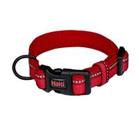 Collare per cani Halti | Taglia M, Rosso | Cinghia regolabile con imbottitura in neoprene e tessuto 3M catarifrangente. Leggero e Ideale per cani di taglia media