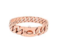 Collare per Cani in Acciaio Inossidabile 316, Collare a Strozzo per Cani, Catena a Maglie Cubane con Chiusura di Sicurezza, Collare Semistrozzo Cane Regolabile, Antirugg(Size:76cm/30in,Color:Oro rosa)