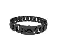 Collare per Cani in Acciaio Inossidabile 316, Collare a Strozzo per Cani, Catena a Maglie Cubane con Chiusura di Sicurezza, Collare Semistrozzo Cane Regolabile, Antiruggi(Size:61cm/24in,Color:Nero)