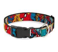 Collare per cani in plastica con clip a forma di fumetto Spider Man, da 28 a 43 cm, larghezza 2,5 cm