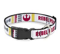 Collare per cani in plastica con clip di Star Wars, pilota ribelle Alleanza ribelle Insignia X Wing Fighter da 38 a 66 cm, larghezza 2,5 cm