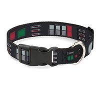 Collare per cani in plastica con clip Star Wars Darth Vader Utility Belt Bounding3 nero, grigio, rosso, da 28 a 43 cm, larghezza 2,5 cm