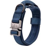 Collare per Cani Tattico Militare Regolabile Collare per Cani in Nylon Resistente con Maniglia di Controllo E Collare per Cani con Fibbia in Metallo per Impieghi gra, Deep Blue, XL Neck 55-63cm