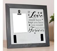 Collare per gatti invecchiato 23 x 23 supporto rustico per cornice in legno Cornice commemorativa per animali domestici in legno Avere - Cm per cane con sfondo bianco Ricordo per tributo Nero in lutto