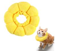 Collare per gatti, tutina gatto post operatoria, Simpatico Fiore Collare Protettivo Gatto, Morbido e Comodo, Protettivo per Dopo Chirurgia, Leccatura Anti-morso, Ferita Recupero Guarigione (giallo, M)