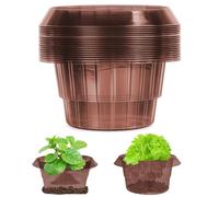 Collare per lumache, 15 pezzi, stabile recinzione per lumache in plastica, per aiuola rialzata, da giardino, riutilizzabile, repellente per insalata, cavolo e piante giovani, marrone
