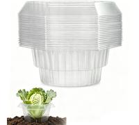 Collare per lumache, 20 pezzi, stabile recinzione per lumache in plastica per aiuola rialzata, anello di protezione riutilizzabile, repellente per insalata, cavolo e piante giovani, trasparente