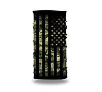 Collare per sport all'aria aperta per uomini e donne - Stampa digitale 3D con bandiera USA, viso solare, per ciclismo, pesca, escursionismo (verde, 45 x 25 cm)