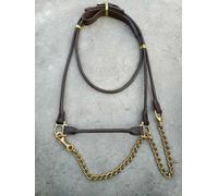 Collare per testa in pelle indiana Comfort Horse Show Halter Full OTTONE...