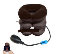 Collare per Trazione Cervicale, Collare per Cervicale, Collare Cervicale Gonfiabile, Gonfiabile Trazione Cervicale Collo, Collare Cervicale Cuscino di Trazione Gonfiabile Regolabile,Marrone