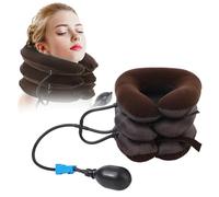 Collare Per Trazione Cervicale,Dispositivo Di Trazione Cervicale,Collare Cervicale Gonfiabile,Cuscino Di Trazione Cervicale Gonfiabile,Per Alleviare La Nuca,Marrone
