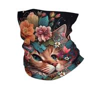 Collare per uomo e donna - Corona di fiori e testa di gatto - Passamontagna facciale - Bandana