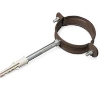 Collare Pluviale Rotondo Preverniciato Testa di Moro - Diametro 80 mm / 100 mm - Acciaio Verniciato Anticorrosione per Fissaggio Tubi Pluviali - LEMAG SRL (80)