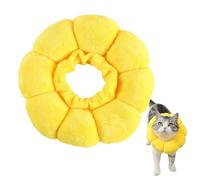 Collare Protettivo Gatto, Simpatico Fiore Collare Protettivo Gatto, Morbido e Comodo, Protettivo per Dopo Chirurgia, Leccatura Anti-morso, Ferita Recupero Guarigione (giallo, M)