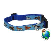 Collare Regolabile Per Cavalier King Charles Tri Medio 10-16" Blu