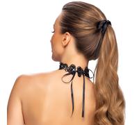 Collare Ricamato Con Perle E Strass Neri Di Cottelli