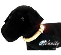 COLLARE SIMILPELLE ROYAL REGOLABILE 26-40 CMx15MM ORO