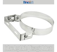 Collare Staffa Fascetta di Fissaggio Regolabile Inox per tubi canna fumaria