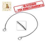 COLLARE Strangolo Strozzo a Maglia Tonda per Addestramento Cani in Acciaio 50 Cm