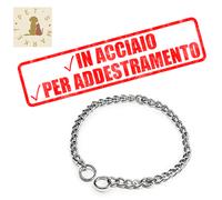 COLLARE Strangolo Strozzo Lineare per Addestramento Cani in Acciaio Catena 70 Cm