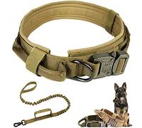 Collare Tattico Per Cani Con Guinzaglio, Collare Per Cani Regolabile Con Maniglia Per Cani Medi E Grandi 1,5" Di Larghezza Per La Caccia E L'addestramento All'aperto ( Color : Beige , Taglia : XL )