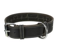 Collare Trixie "Heartbeat" Nero Per Cani | Pelle Grassa, D-Anello, Cucito
