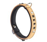 Ferplast Collare per Cani GIOTTO LUXOR C20/39, in Vera Pelle con Borchie Argentate
