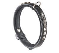 Collare vera pelle GIOTTO LUXOR BLACK C nero cane cani borchie Ferplast