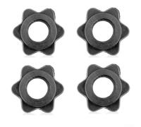 Collari di bloccaggio per bilancieri per aste cave da 2,5 cm, clip per dadi di controllo a sgancio rapido per manubri, supporti per dischi di peso sicuri per uso domestico e palestra, 4 paia, nero