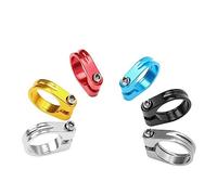 Collarino Reggisella Morsetto reggisella for bicicletta in lega di alluminio da 1 pz 28.6/31.8/34.9mm tubo sella MTB Clip bici Parti Sella(31.8mm silver clamp)