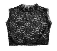 Collars for Women Hollow Out Flower Embroidery Neck Shirt Lace Turtleneck Collar Womens Dicky Detachable Collar Ceramic Nero, b, M