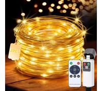 Collazoey 2 Pezzi Lucine LED Decorative, Catena Luminosa a Batteria, 15M 150LED Luci Albero, 8 modalità, con Telecomando Luminarie Natalizie per Interno Esterno Addobbi Natalizi Luci