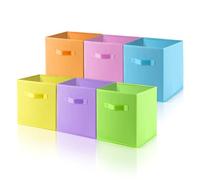 Collazoey 6 Pezzi Scatole Portaoggetti, Cubi Portaoggetti Pieghevoli, 27 X 27 X 28 Cm Tessuto Non Tessuto Cestini Portaoggetti Colorato con Manico, per Riporre Vestiti, Giocattoli e Libri