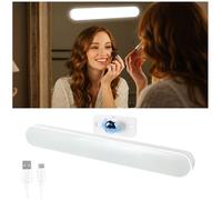 Collazoey Lampada Specchio Bagno, Luci Per Specchio Da Trucco Con Luci LED a 4000mAH Batteria, Girevole Staccabile 360° Specchiera Trucco, Tre temperature di colore, USB-C, per muro, specchio bagno