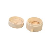 COLLBATH 1 Set Cestino Per Cuocere Al Vapore in Legno Rotondo Da 9 Cm Vaporiera Cinese Per Gnocchi Dessert E Verdure Con Coperchio Per Cottura