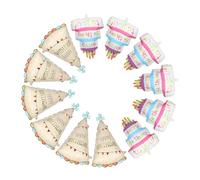 COLLBATH 10 Pezzi Palloncini Compleanno Alluminio Forma di Torta Tre Strati e Cappello Decorazioni Party per Shower Facili da Gonfiare e Usare